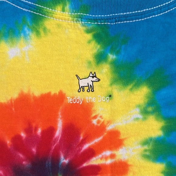 Teddy The Dog Peace Dog Tye Dye Multicolor S/S T-Shirt - Picture 4 of 6